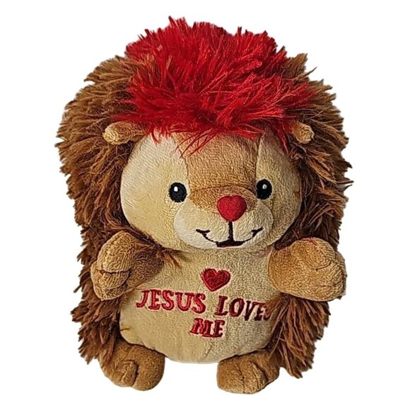 Fiesta Jesus Loves Me Hedgehog Plush Toy 7.5" 2017 Embroidered Stuffed Animal - Picture 6 of 7